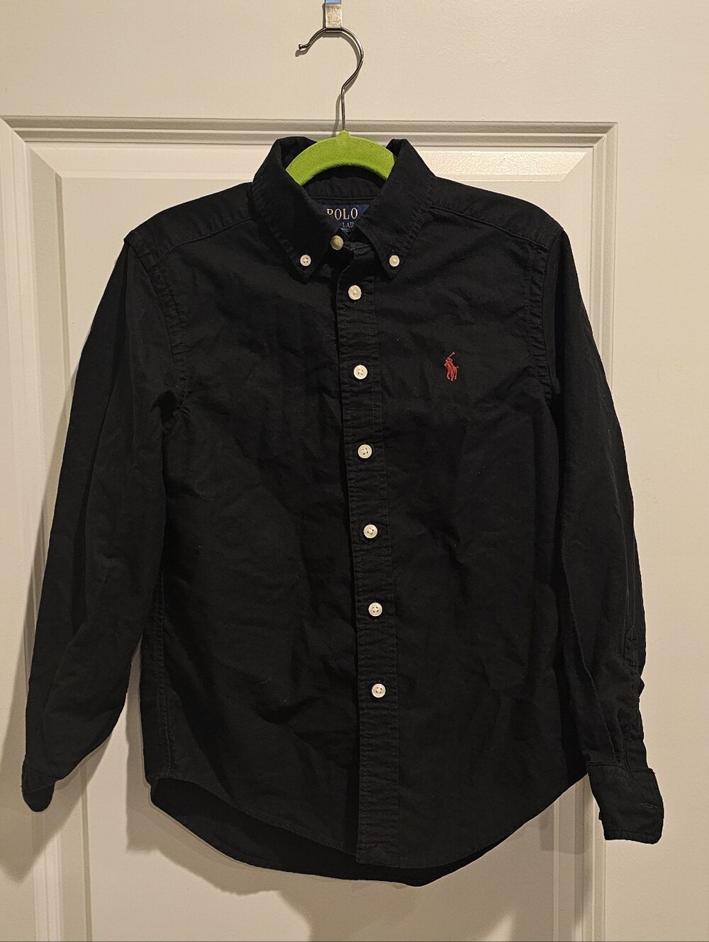 Kids POLO Ralph Lauren Small Size 8 Black Button Down Dress Shirt